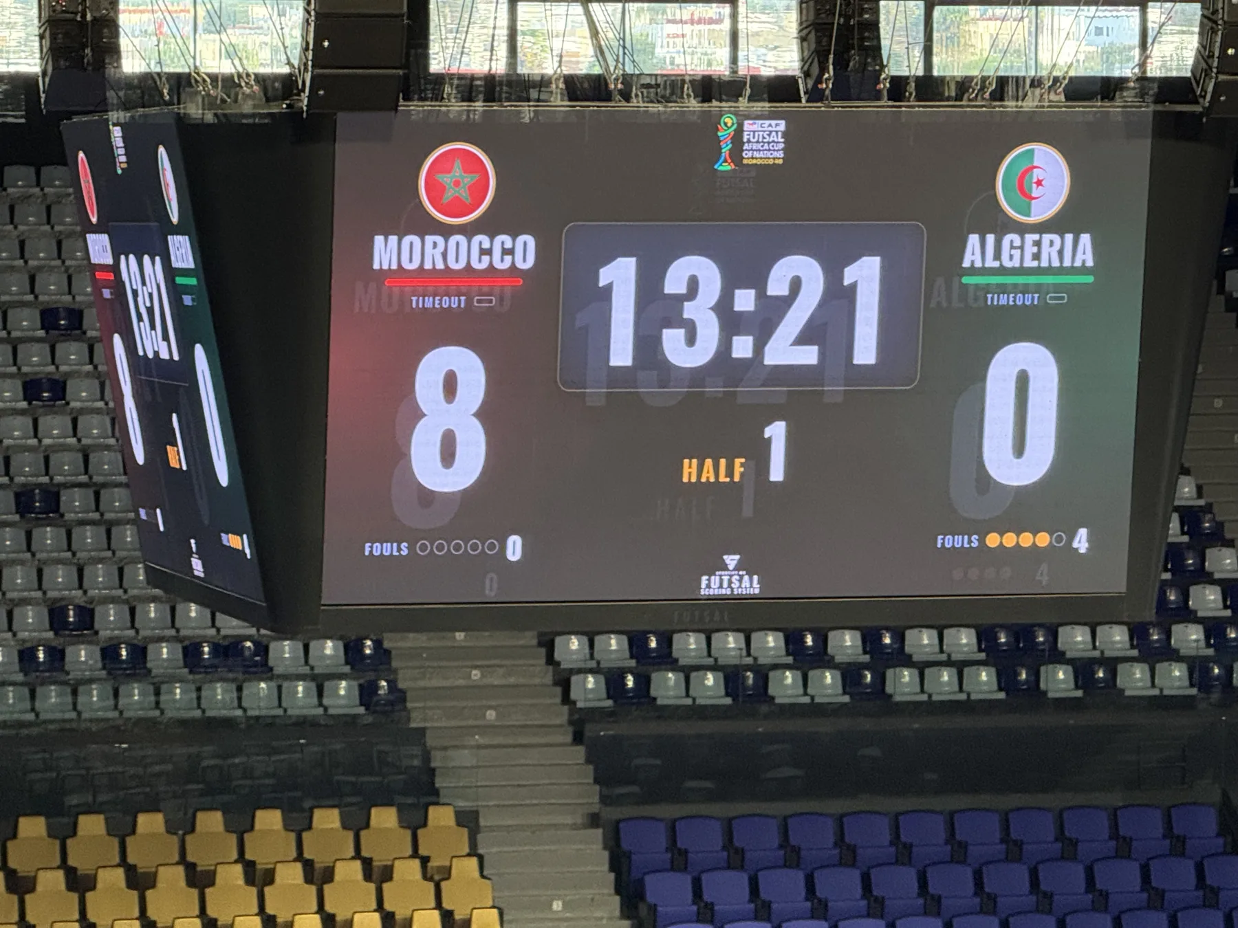 Sportify Scoring System in action at the Moulay Abdellah multi-sport arena, Rabat